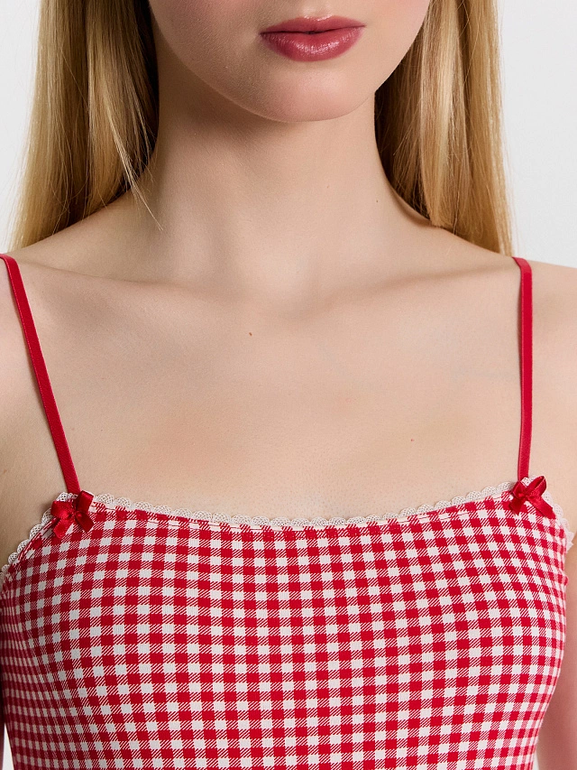 Сорочка ночная женская в клетку - 4