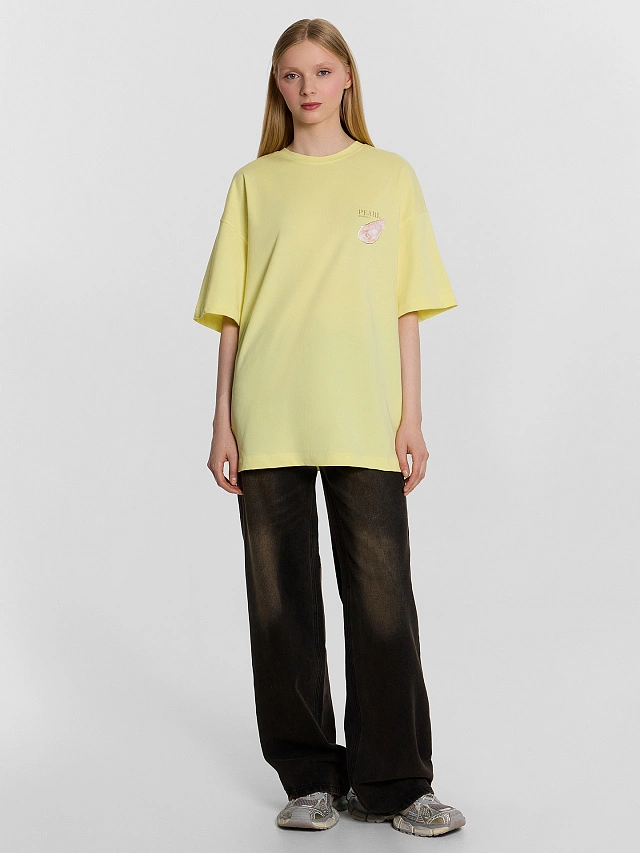 Футболка женская желтая с принтом "Pearl aesthrtic" - 3