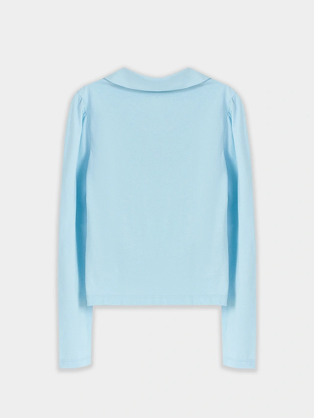 Поло для девочек голубое - 9