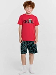 Комплект для мальчиков с принтом и надписью "Chill"