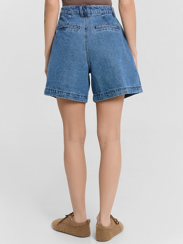 Шорты женские джинсовые синие - 3