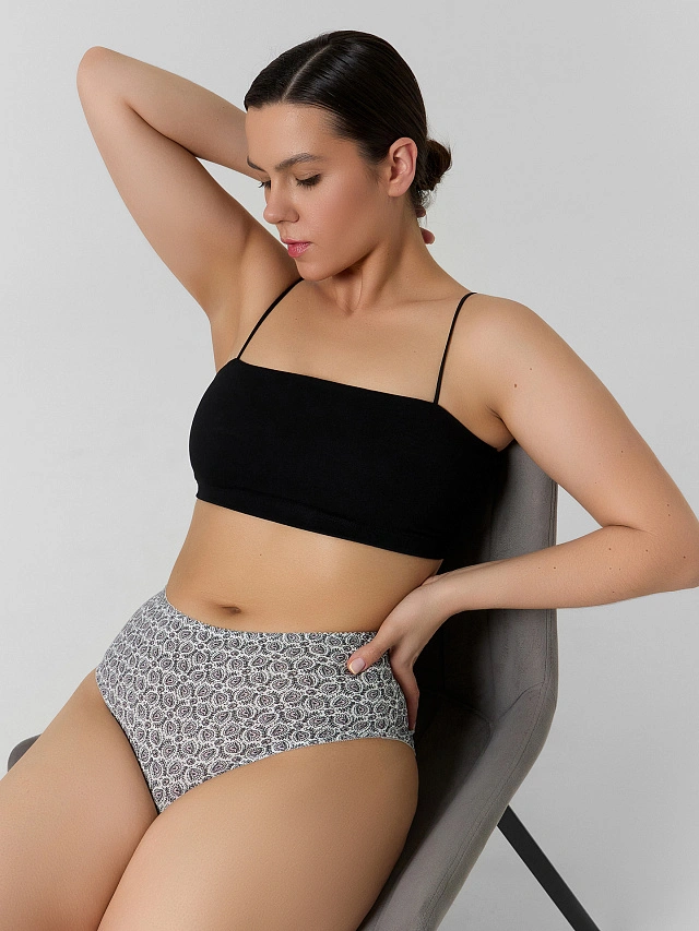 Трусы слипы женские с принтом пейсли - 7