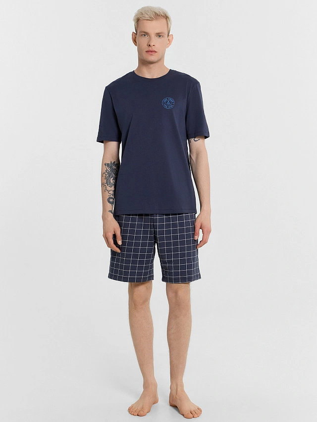 Комплект домашний мужской: футболка и шорты - 1