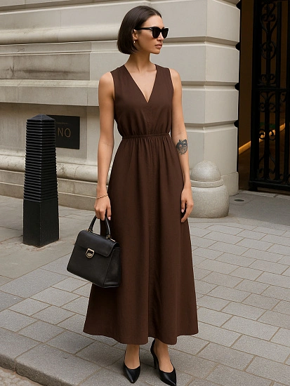 картинка Сарафан женский коричневый  от магазина стильной одежды Mark Formelle