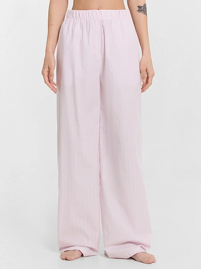 картинка Брюки женские розовые в полоску от магазина стильной одежды Mark Formelle