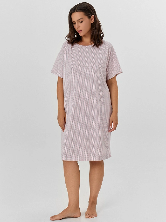 Сорочка ночная женская розовая с принтом - 2