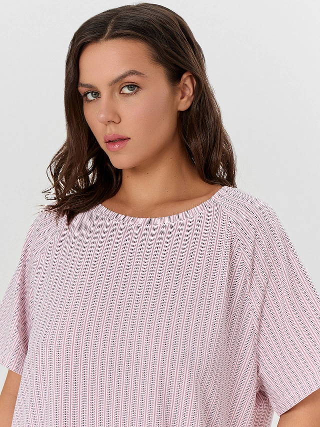 Сорочка ночная женская розовая с принтом - 4