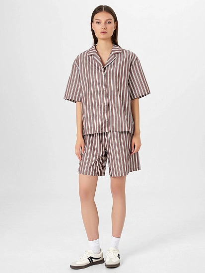 картинка Комплект женский коричневый в полоску  от магазина стильной одежды Mark Formelle