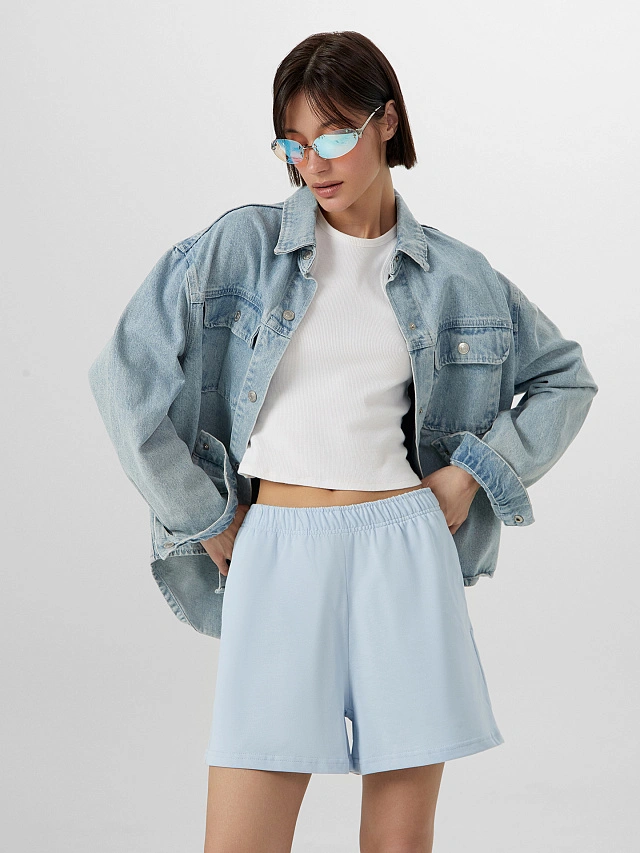 Шорты женские голубые - 7