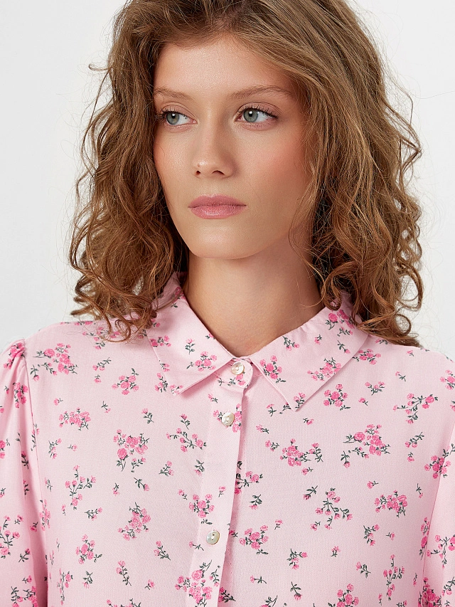 Платье женское розовое с цветочным принтом - 3