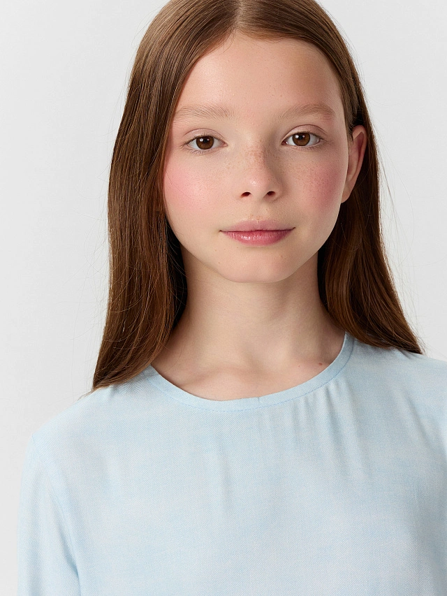 Платье для девочек голубое - 4