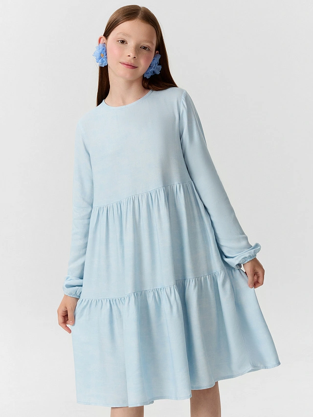 Платье для девочек голубое - 7