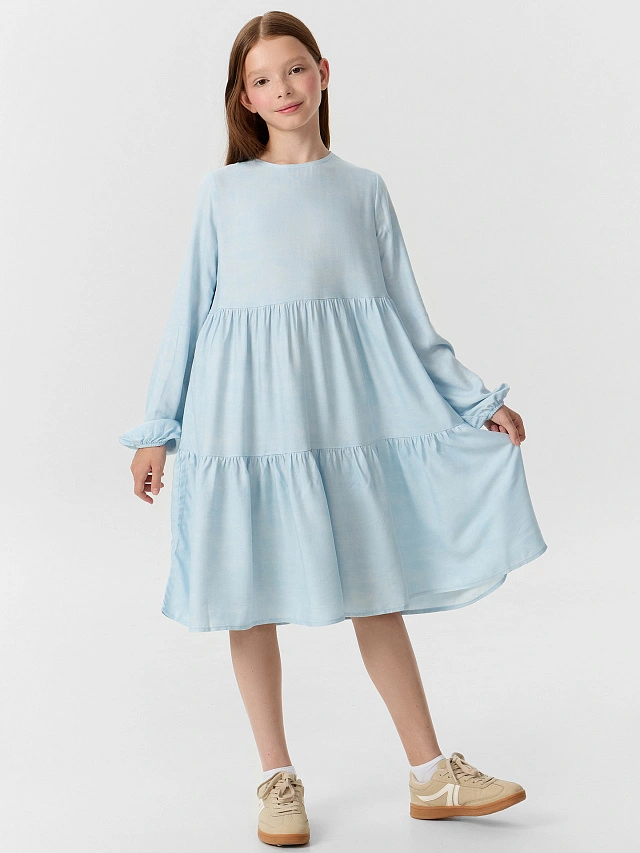 Платье для девочек голубое - 8