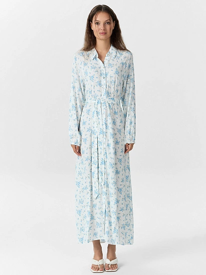 картинка Платье женское белое с цветочным принтом  от магазина стильной одежды Mark Formelle