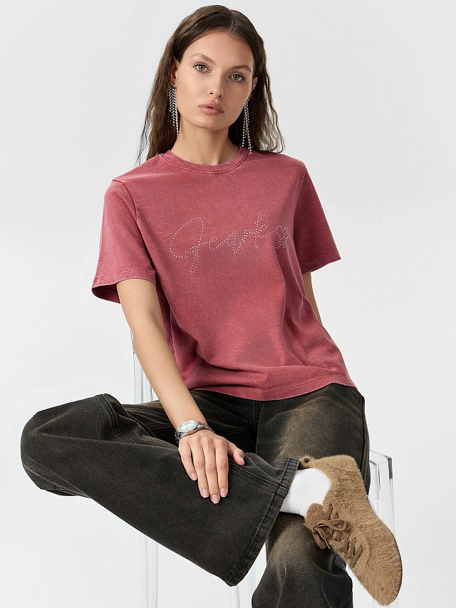 Футболка женская терракотовая - 6