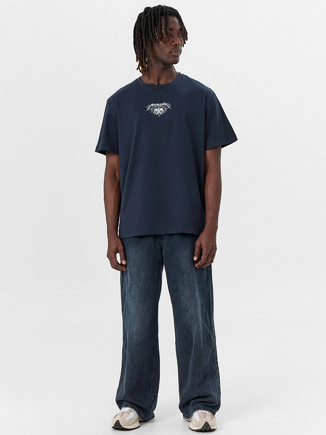 Футболка мужская синяя с принтом "metallica" - 3