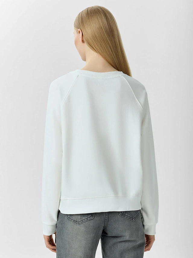 Свитшот белый с надписью "Надо мною, кроме твоего взгляда, не властно лезвие ни одного..." - 3