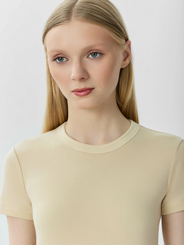 Футболка женская бежевая - 4