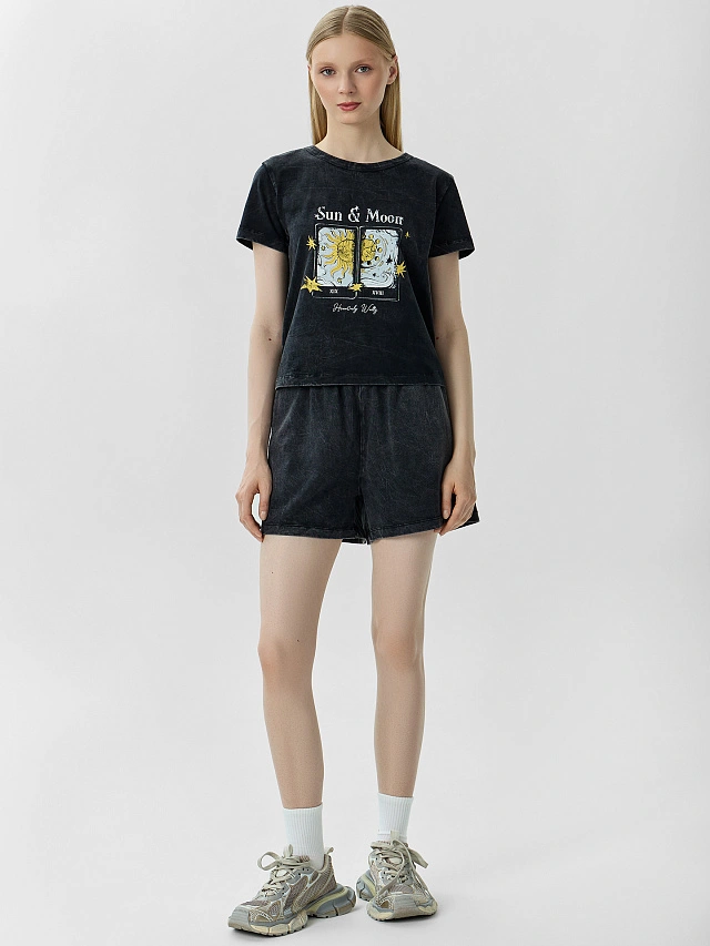 Шорты женские серые с обработкой эйсид - 3