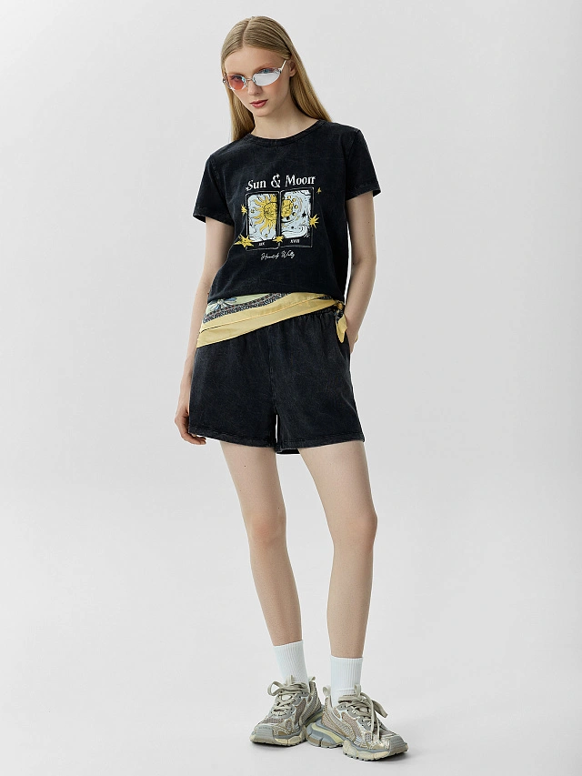 Шорты женские серые с обработкой эйсид - 6