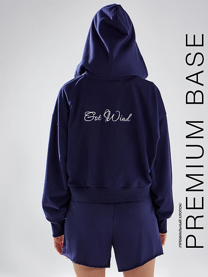 картинка Толстовка женская синяя с надписью "Got wind" от магазина стильной одежды Mark Formelle