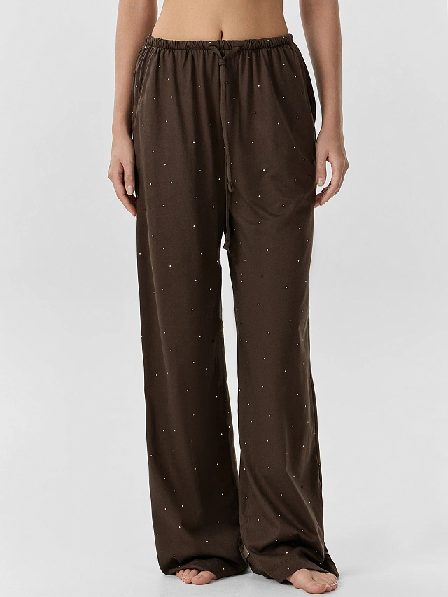 Брюки домашние женские коричневые - 3