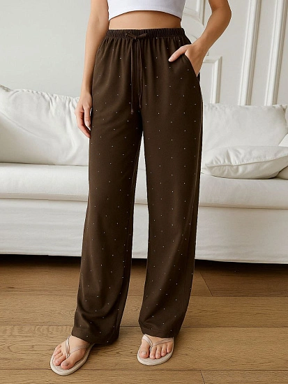 картинка Брюки домашние женские коричневые  от магазина стильной одежды Mark Formelle