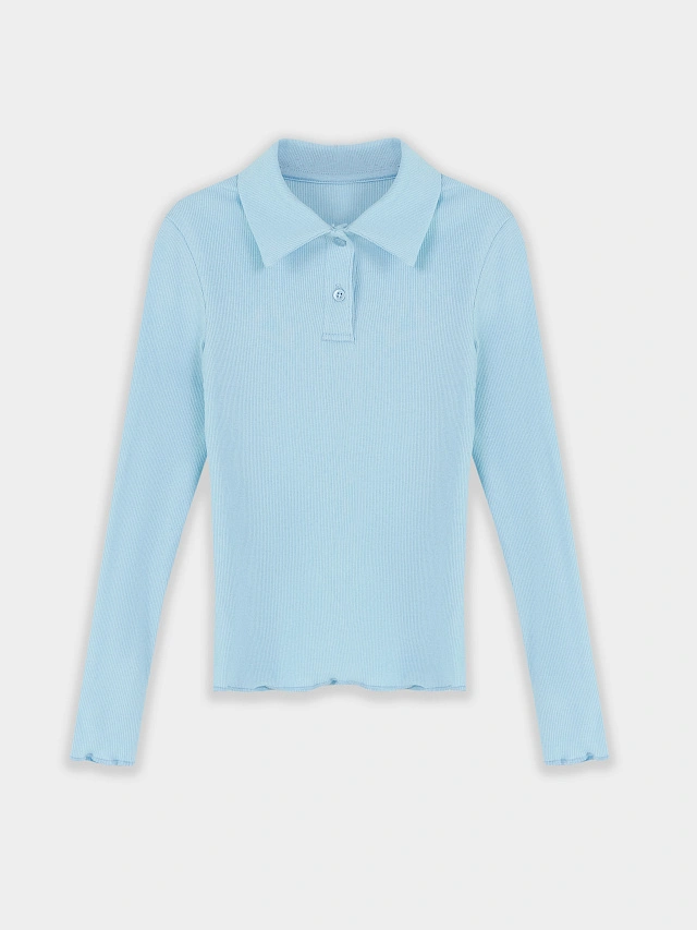 Поло для девочек голубое - 9