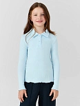Поло для девочек голубое