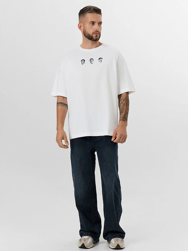 Футболка мужская белая с принтом - 4