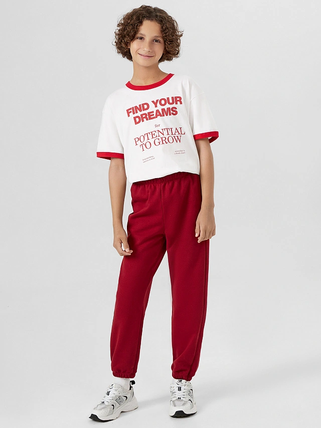 Брюки для мальчиков бордовые - 3