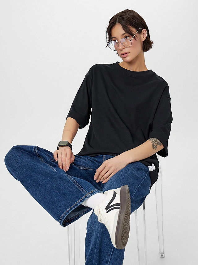 Футболка женская черная - 7