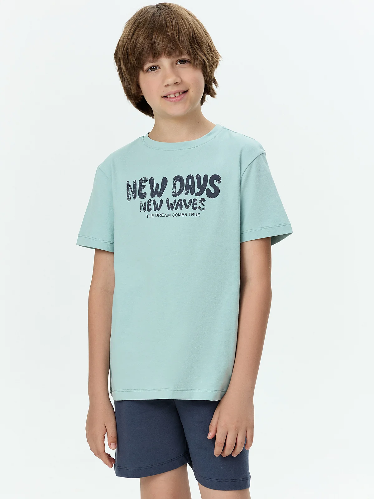 Комплект домашний для мальчиков зеленый с надписью "new days" - 3