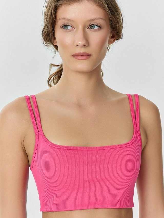 Топ женский спортивный розовый - 5