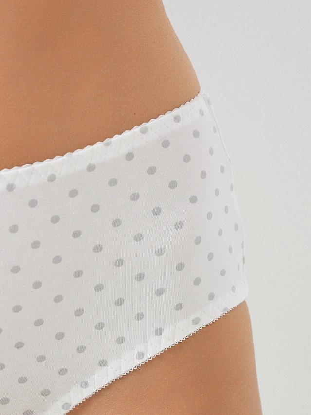 Трусы макси женские белые в горошек - 5
