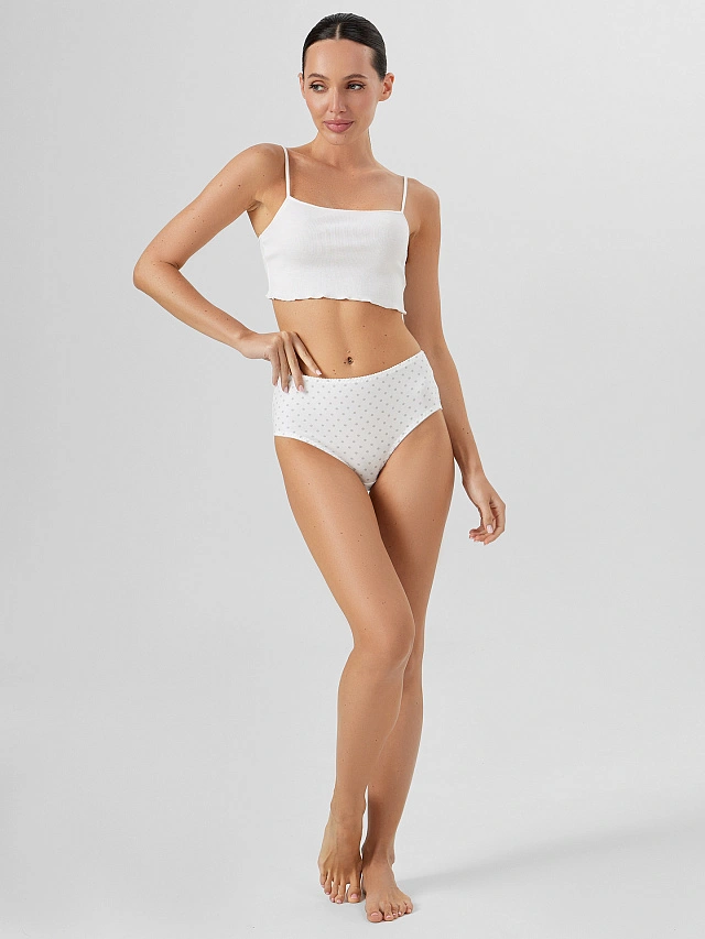 Трусы макси женские белые в горошек - 6