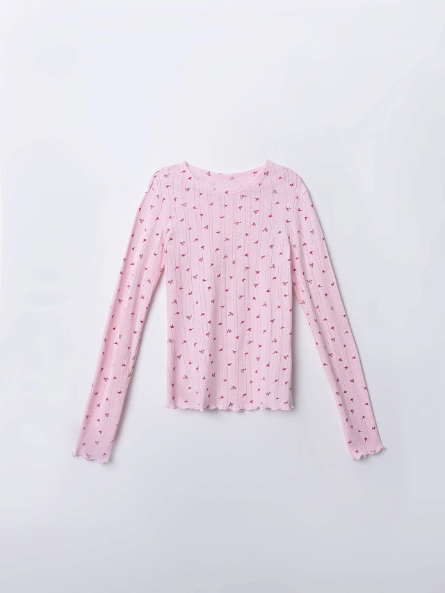Комплект домашний женский розовый с принтом цветочки - 5