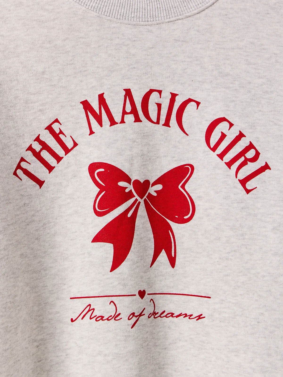 Свитшот для девочек серый с надписью "The magic girl" - 8