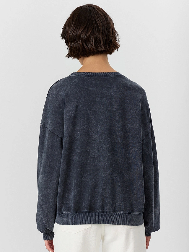 Джемпер женский серый с обработкой эйсид - 3