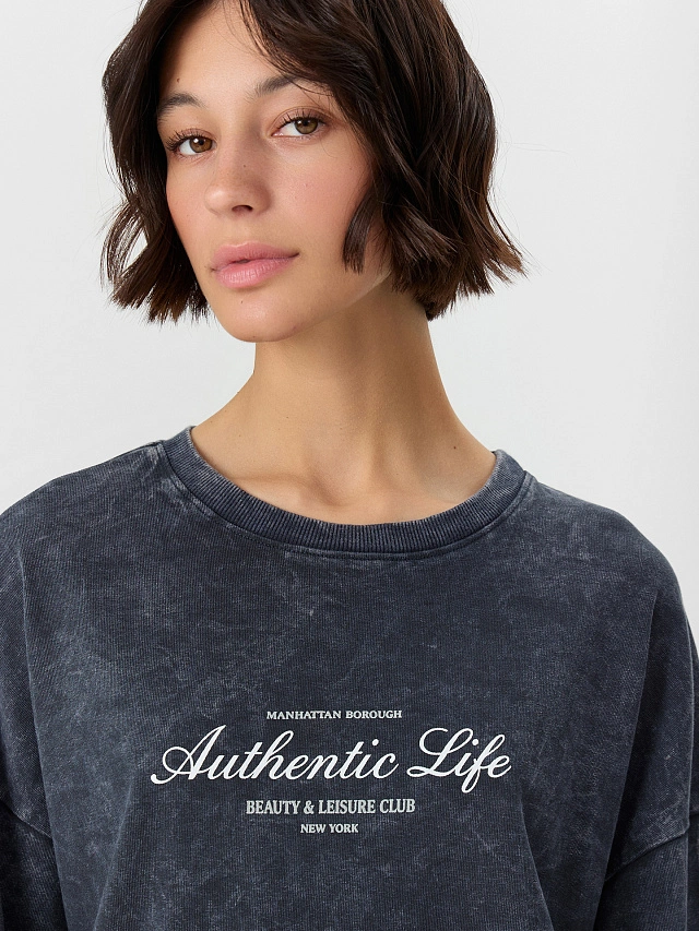 Джемпер женский серый с обработкой эйсид - 5