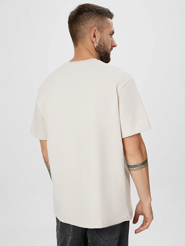 Футболка мужская кремовая - 3