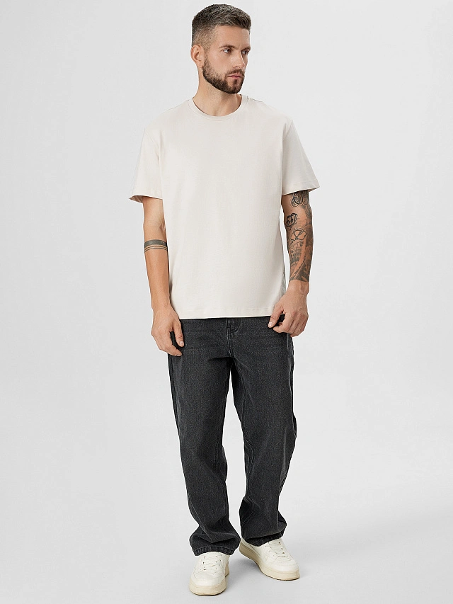 Футболка мужская кремовая - 4