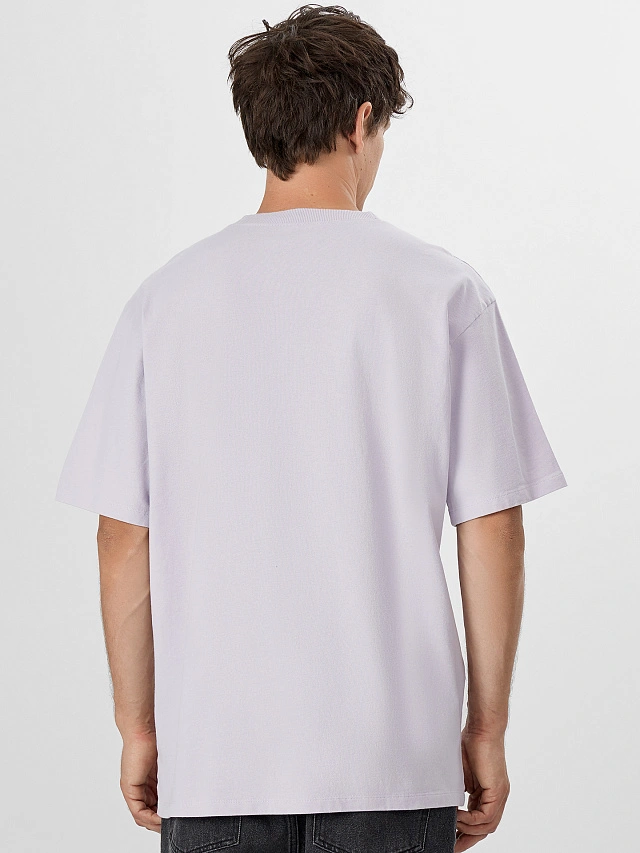 Футболка мужская сиреневая с надписью "one time i growled" - 2