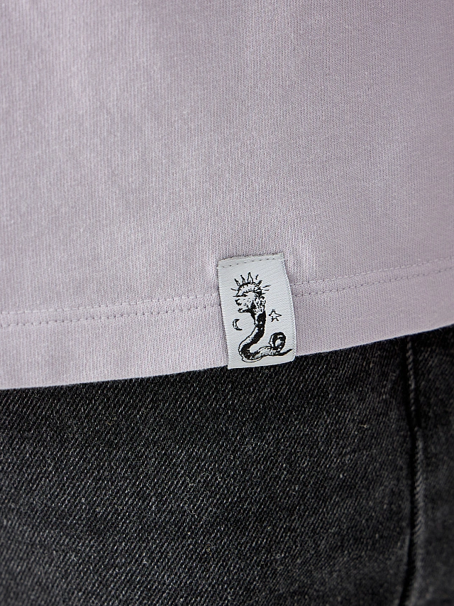 Футболка мужская сиреневая с надписью "one time i growled" - 5