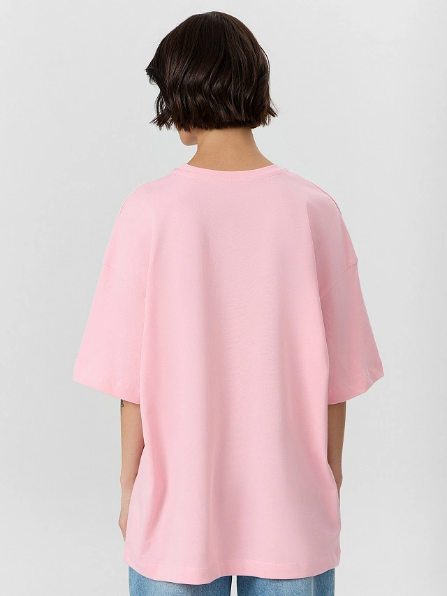 Футболка женская розовая с надписью "my breakfast time" - 3