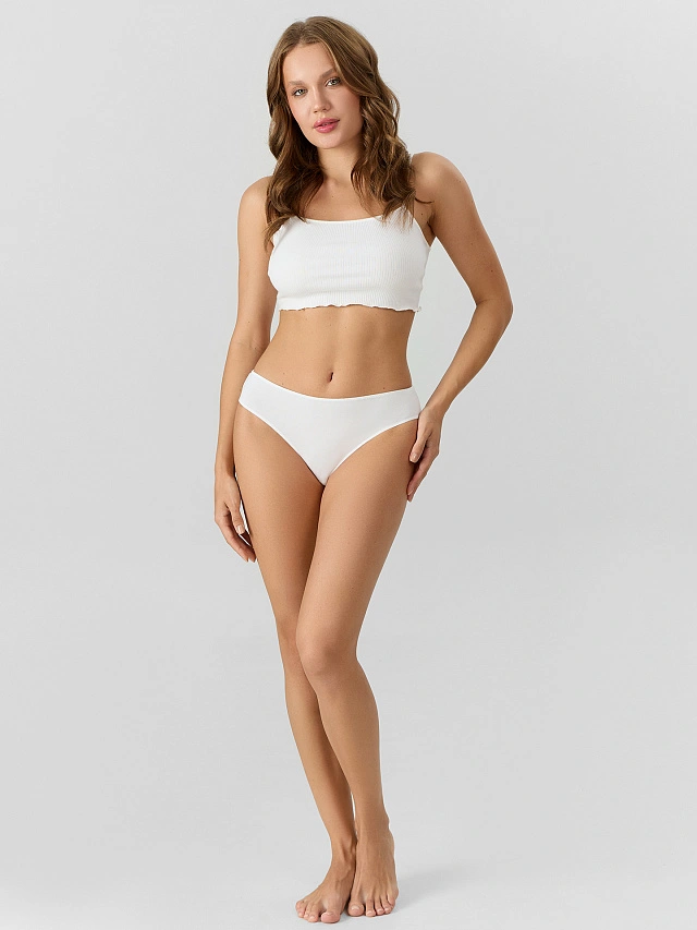 Трусы слипы женские белые - 7