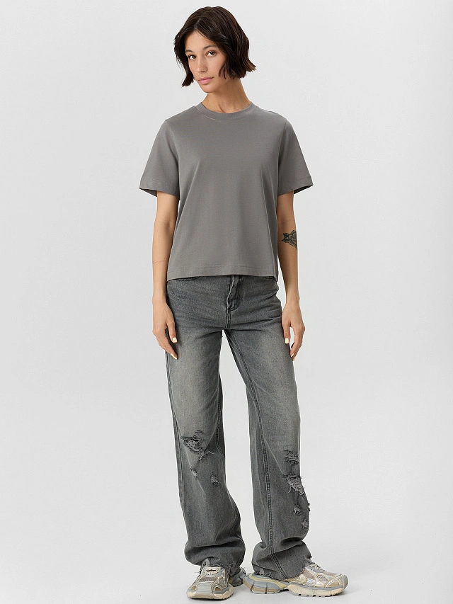 Футболка женская серая - 5