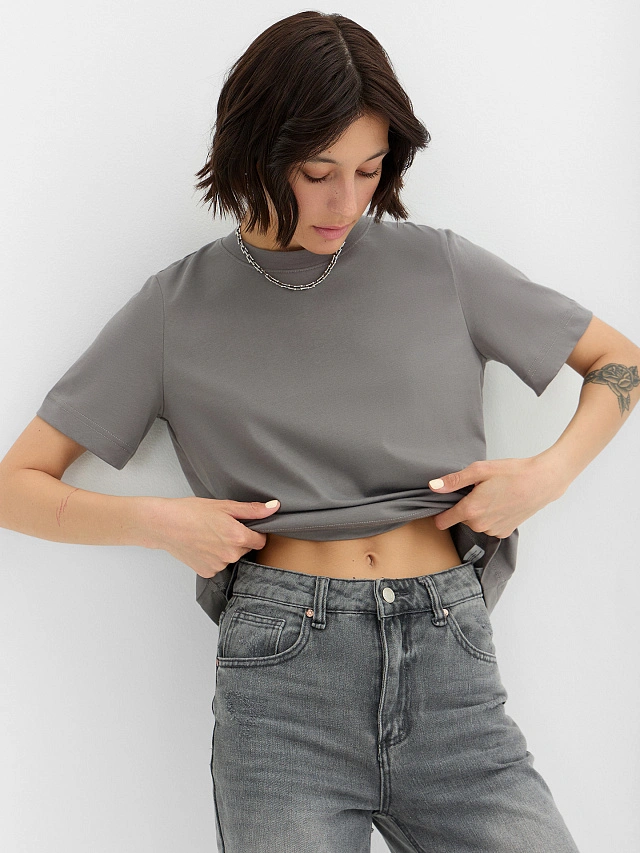 Футболка женская серая - 7