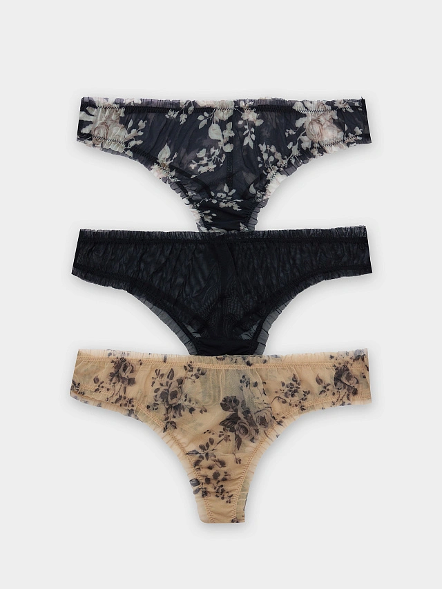Трусы бразилиана женские в наборе, 3 шт - 10