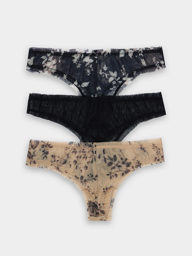 Трусы бразилиана женские в наборе, 3 шт - 11